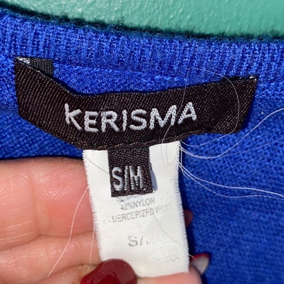 Kerisma size a/m small medium royal blue top oversized - Picture 4 of 5